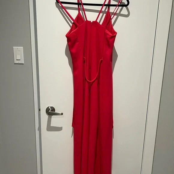 INTERMIX Pink Asymmetrical Ruffled Cocktail Dress - Picture 4 of 6